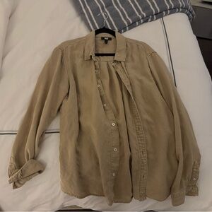 Paige Tan Button Down Shirt Size Large